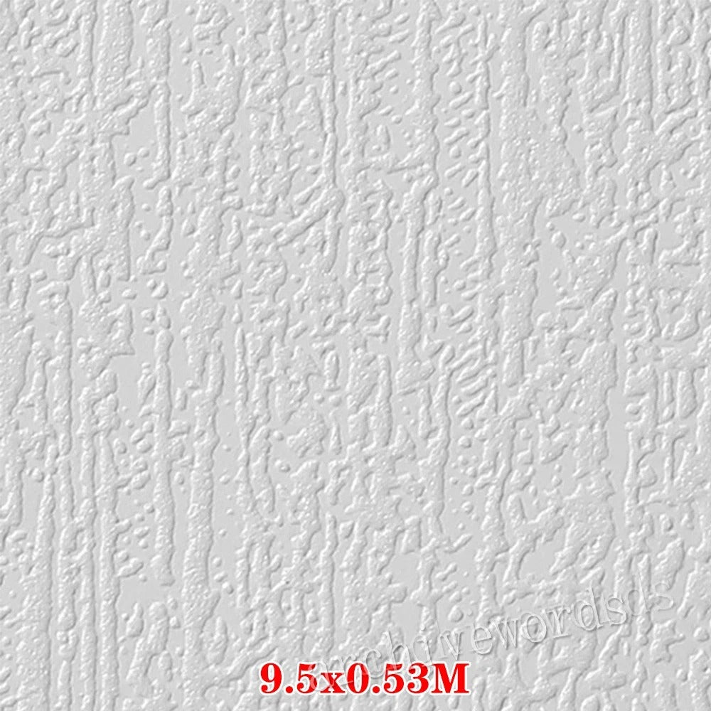 Precision Embossed Lace Bark White Textured Paintable Wallpaper 9.5M - UK Stock