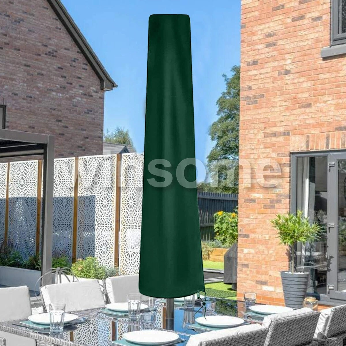 Waterproof Parasol Cover with Zip Outdoor Garden Patio Umbrella Cover