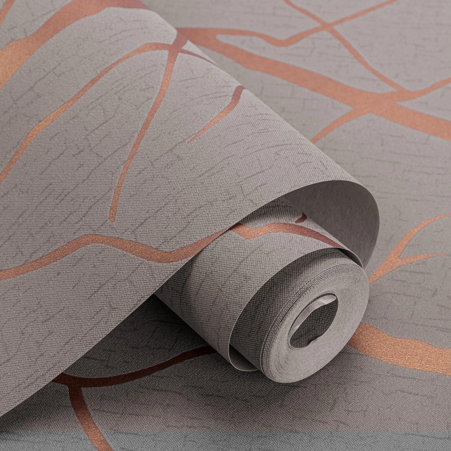 Grey Silver 3D Damask Wallpaper Roll Wave Stripe Embossed Textured Wall Covering