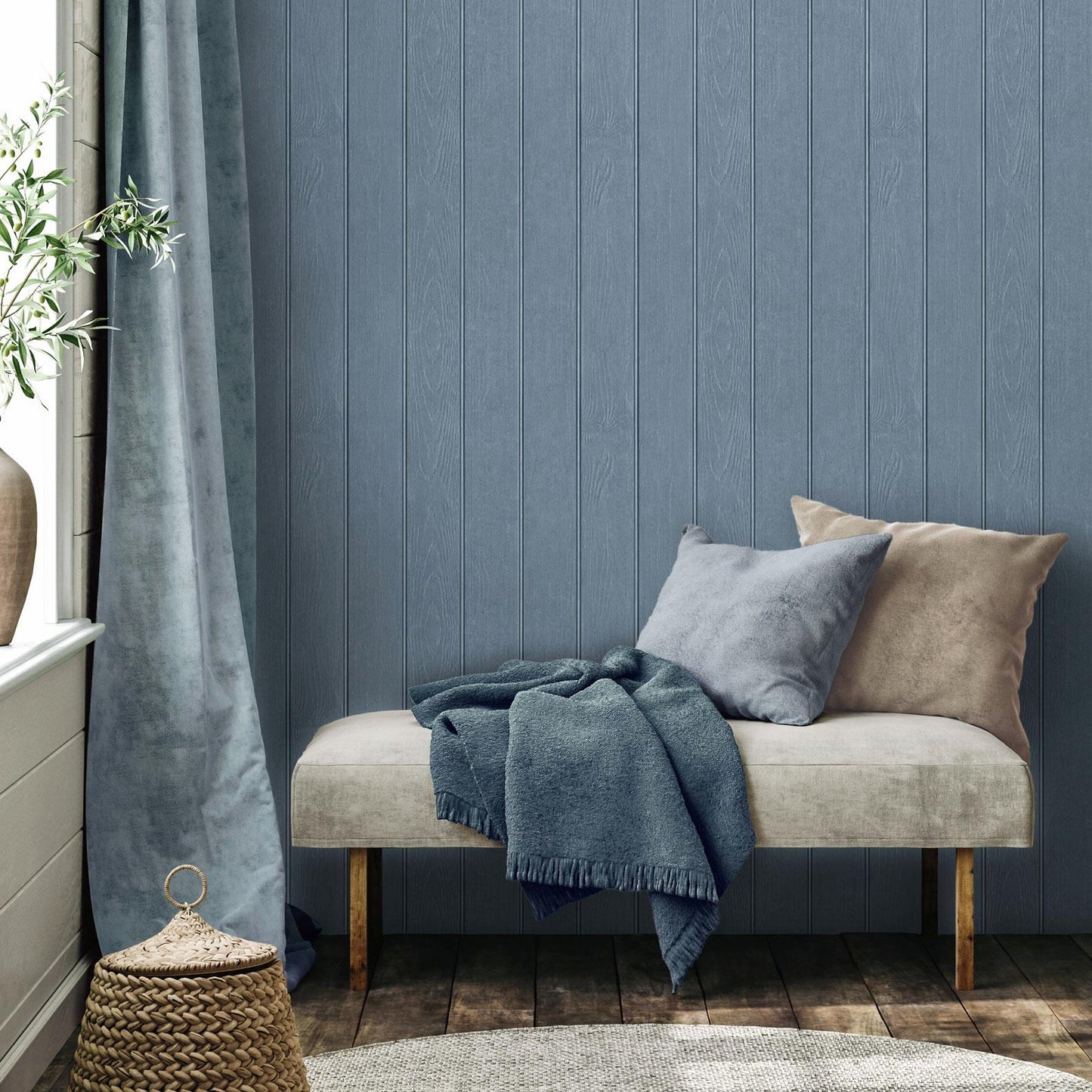 Beaded Wood Panel Wallpaper 3D Effect