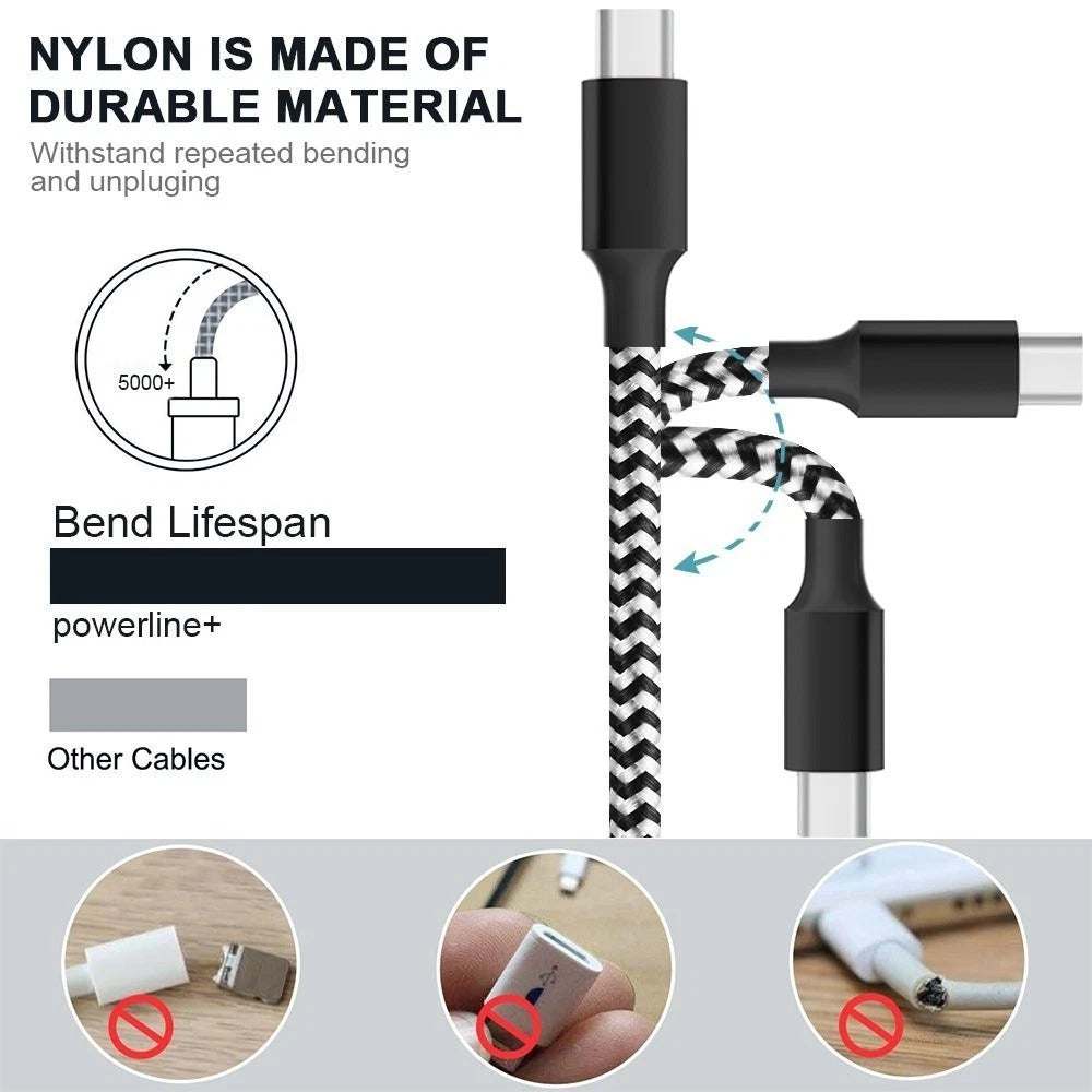 1m Anker Double-Braided Nylon USB-C to USB-A Charging Cable Black & Red Type C