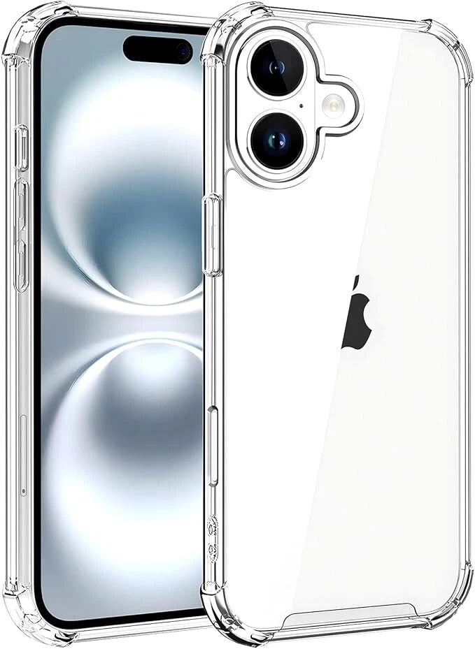 Case For iPhone 17 16 15 Pro Max Plus Clear Cover Shockproof