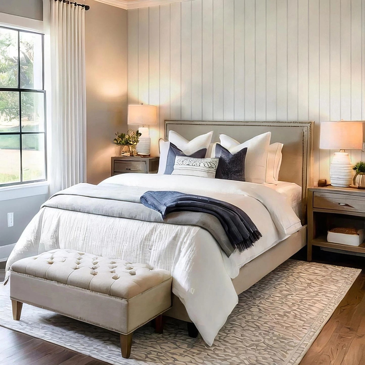 Beaded Wood Panel Wallpaper