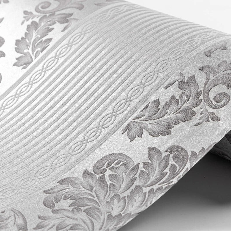 Silver Grey Wallpaper Roll Damask Glitter Embossed`Textured Non-Woven Wall Paper