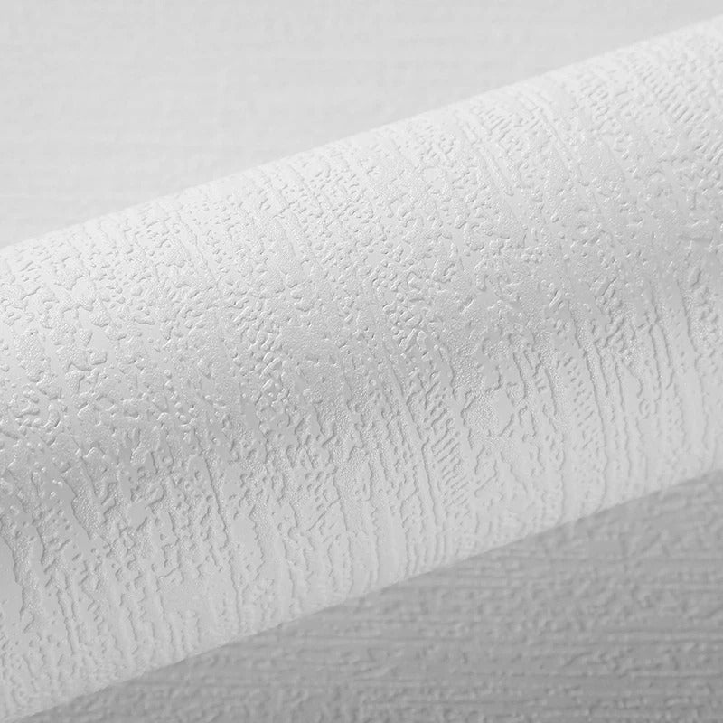 Precision Embossed Lace Bark White Textured Paintable Wallpaper 9.5M - UK Stock