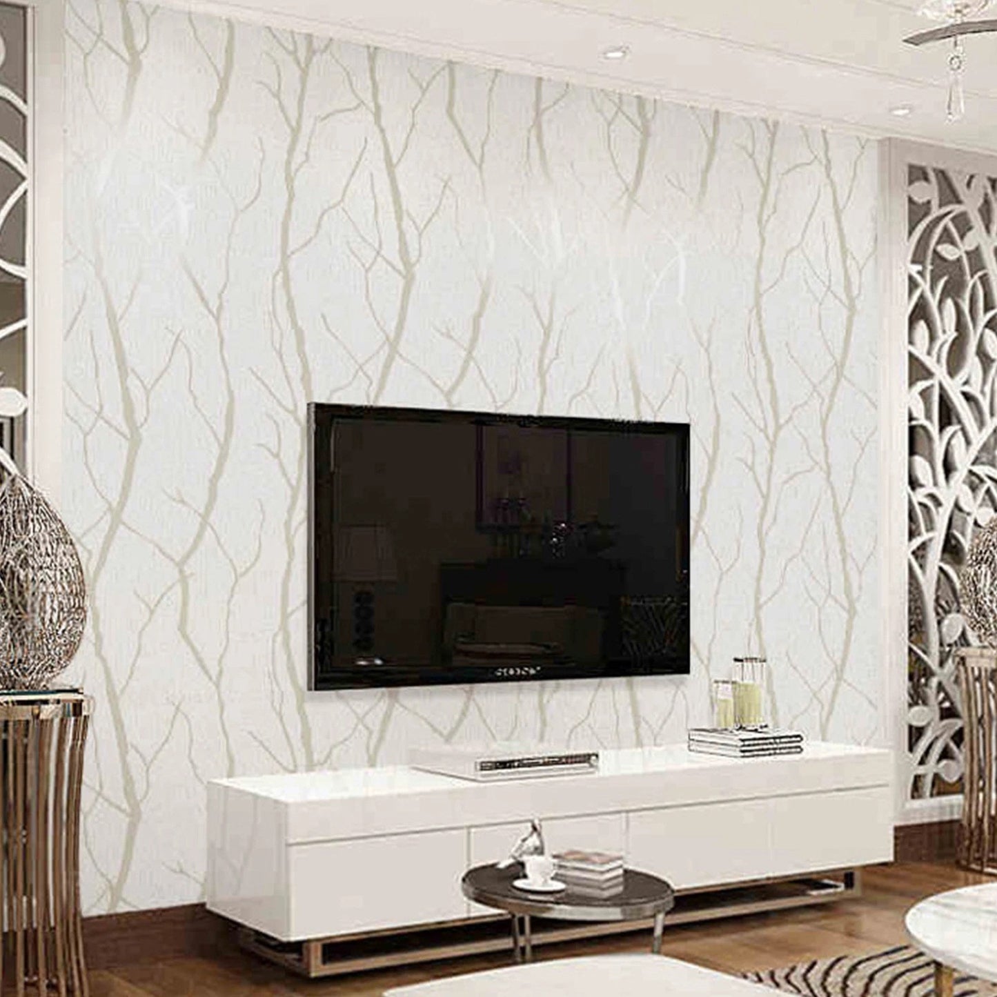 Grey Silver 3D Damask Wallpaper Roll Wave Stripe Embossed Textured Wall Covering