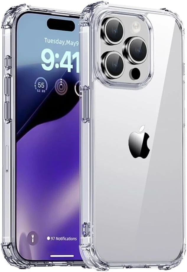 Case For iPhone 17 16 15 Pro Max Plus Clear Cover Shockproof