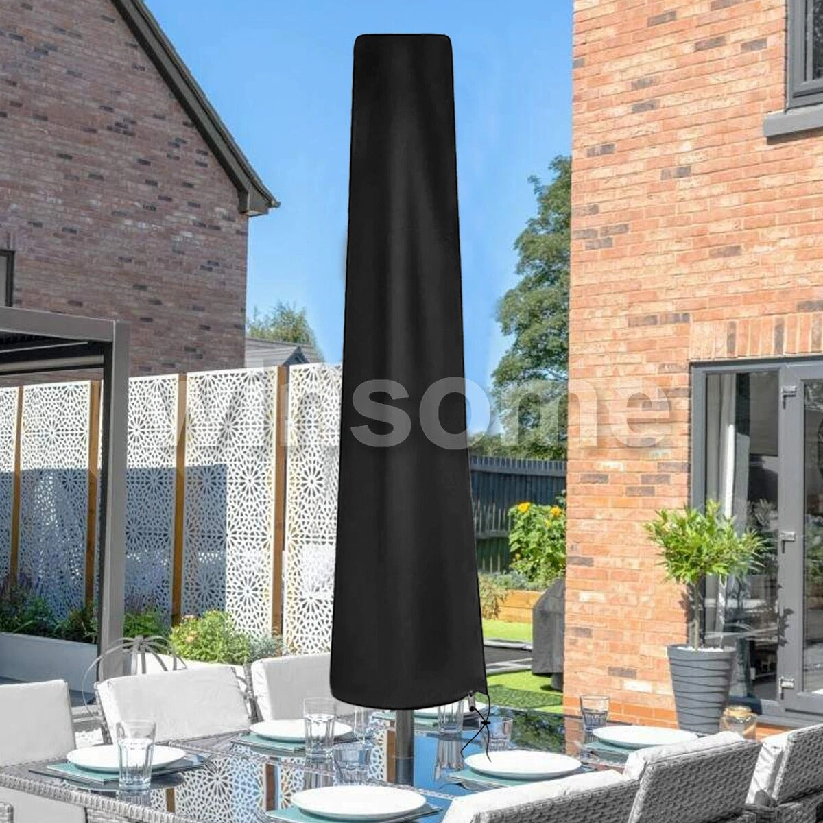 Waterproof Parasol Cover with Zip Outdoor Garden Patio Umbrella Cover