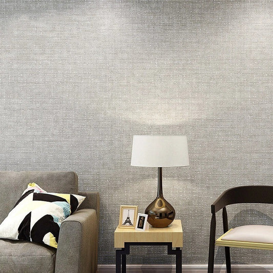 Grey Linen·Effect Wallpaper