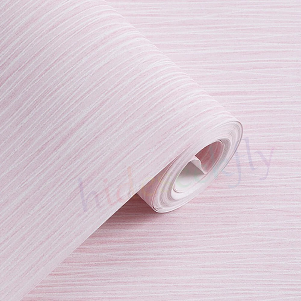 Plain Light Blush Pink Wallpaper Rolls Stripes Textured Bedroom Wall Paper Decor