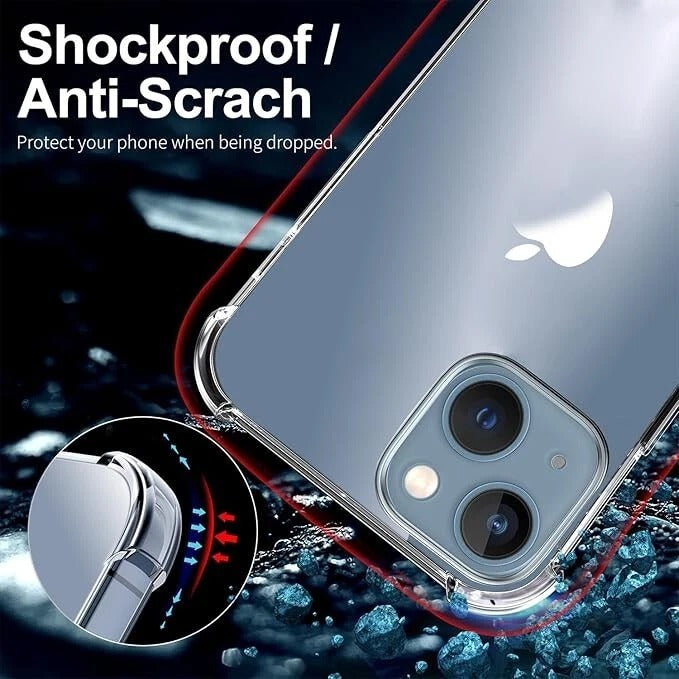 Case For iPhone 17 16 15 Pro Max Plus Clear Cover Shockproof