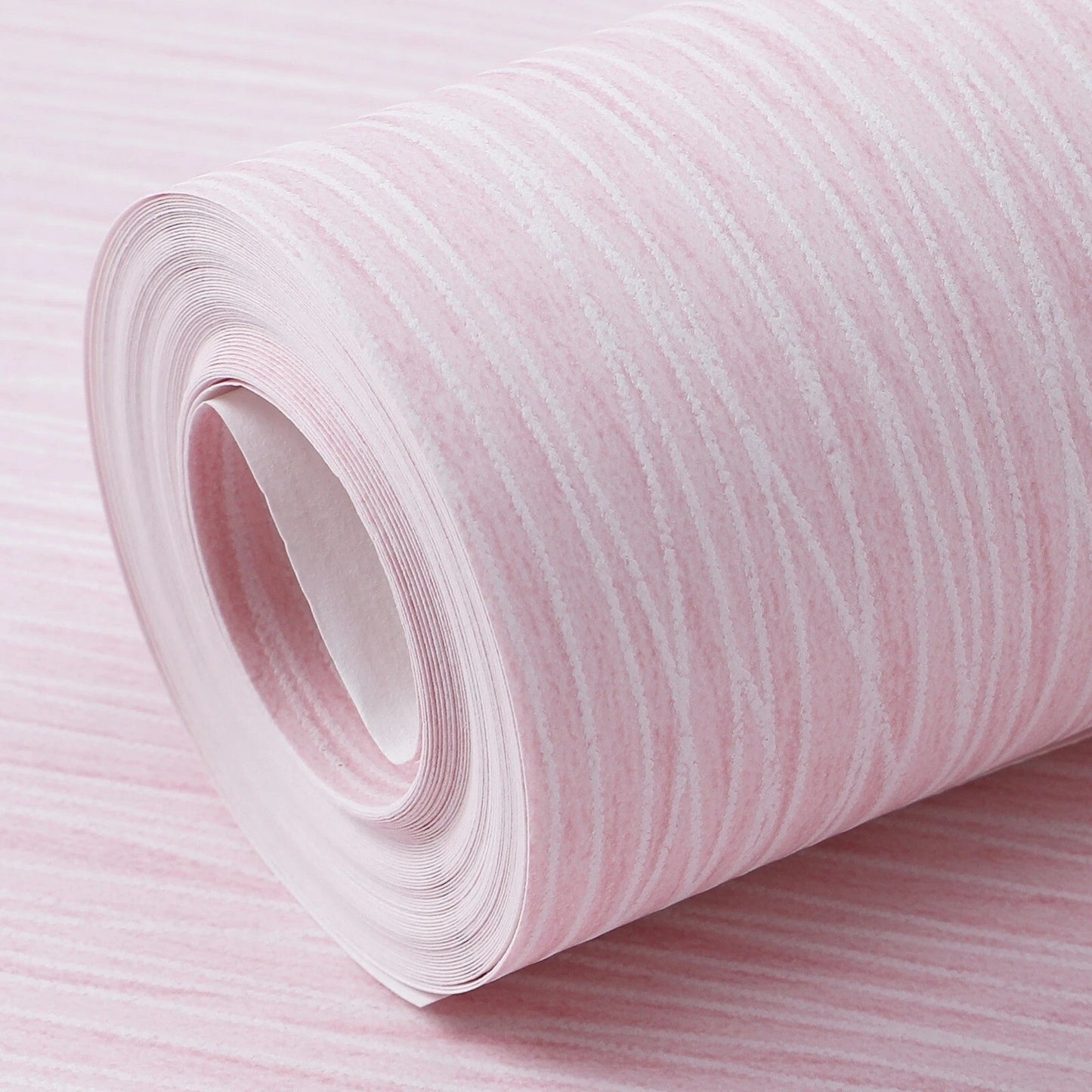 Plain Light Blush Pink Wallpaper Rolls Stripes Textured Bedroom Wall Paper Decor