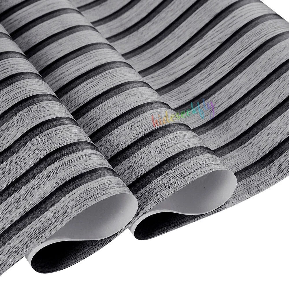 Black Grey 3D Wood Panel Stripes Embossed Textured Wallpaper Roll Wall Coverings