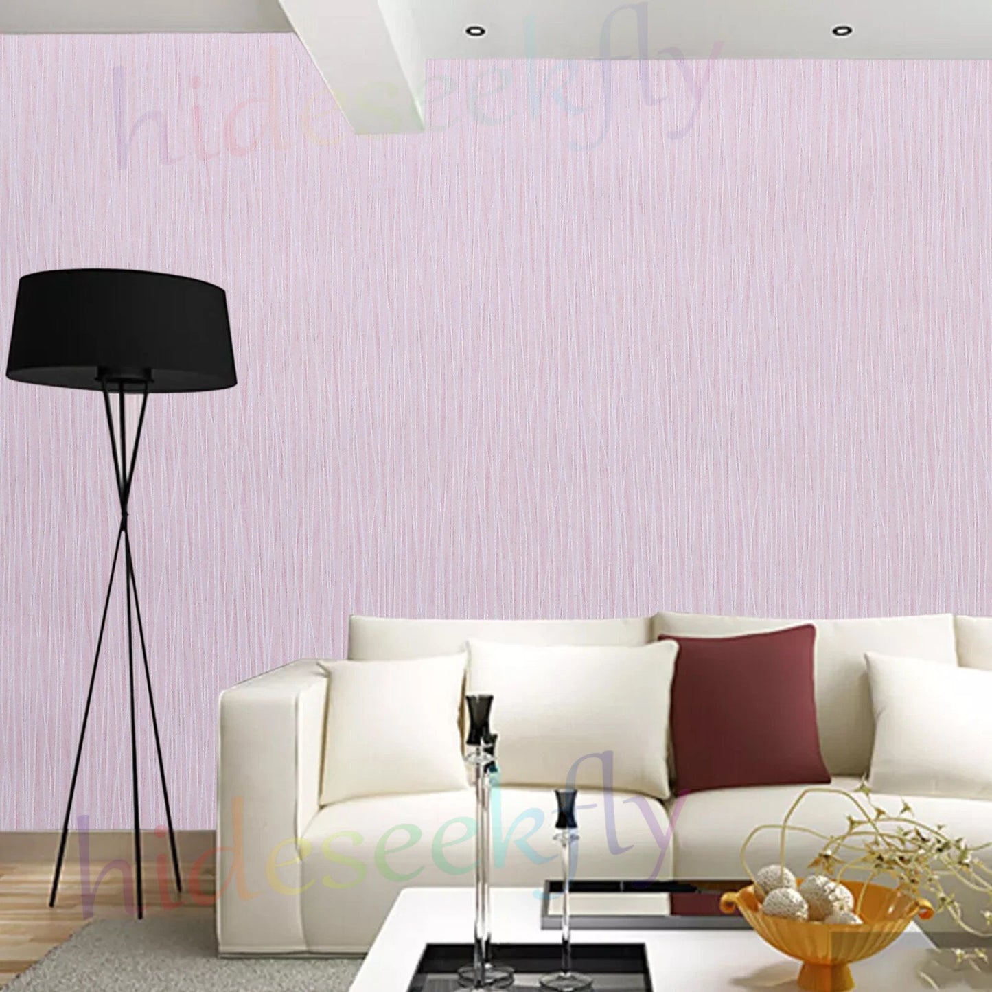 Plain Light Blush Pink Wallpaper Rolls Stripes Textured Bedroom Wall Paper Decor