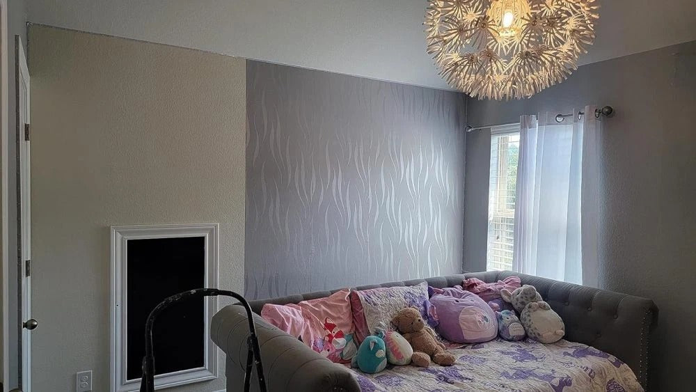 Silver Grey Wallpaper Roll 3D Damask Wave Stripe Embossed Textured Wall Covering